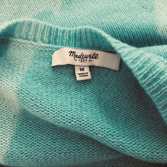 MADEWELL Gamine Blue Merino Wool Sweater Medium - Picture 9 of 11